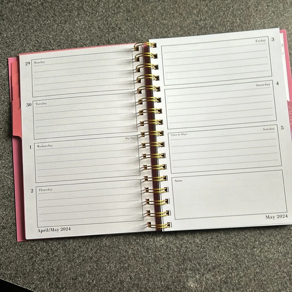 New. 2024, 12 month monthly and weekly planner. Floral pattern